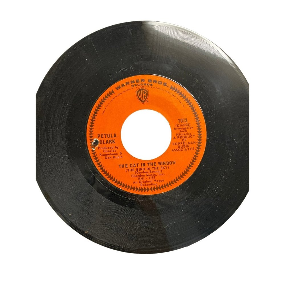 Vintage 7” 45 RPM vinyl record Petula Clark fancy dancin' man the cat in the win